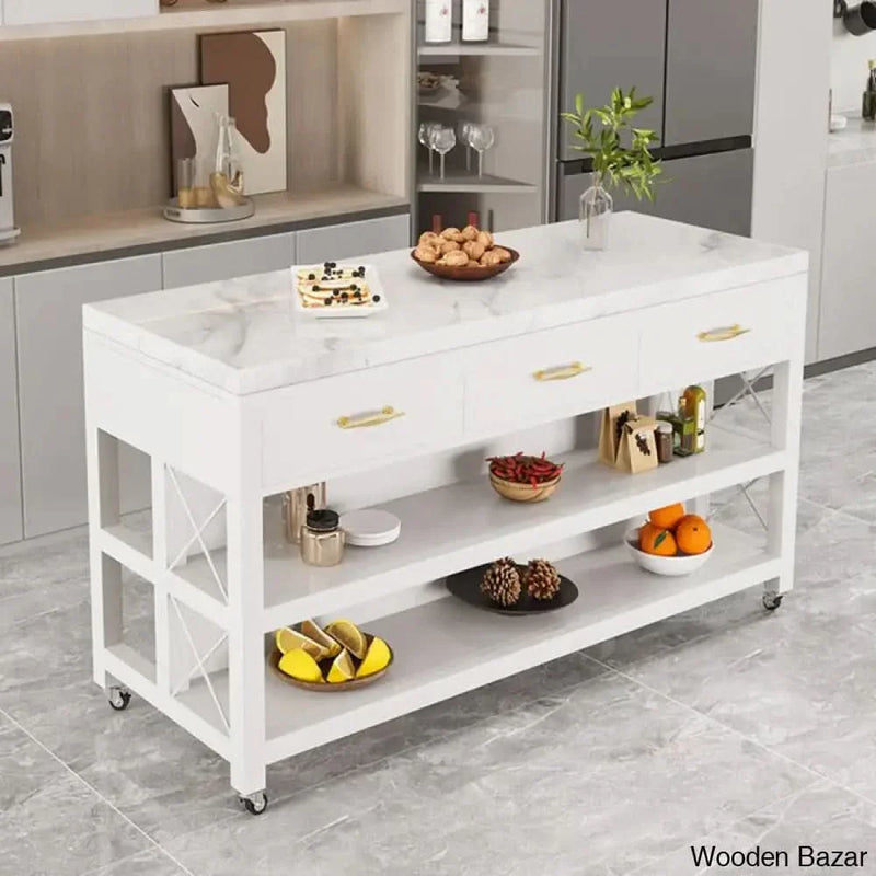 Marble Top Kitchen Island Kitchen trolley cart cabinet kitchen island with storage