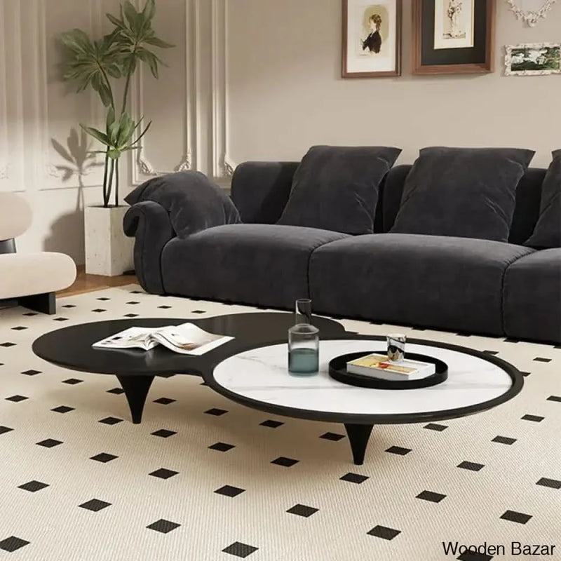 Marcheley 55.1" Modern Stylish Creative Stone Coffee and center Table