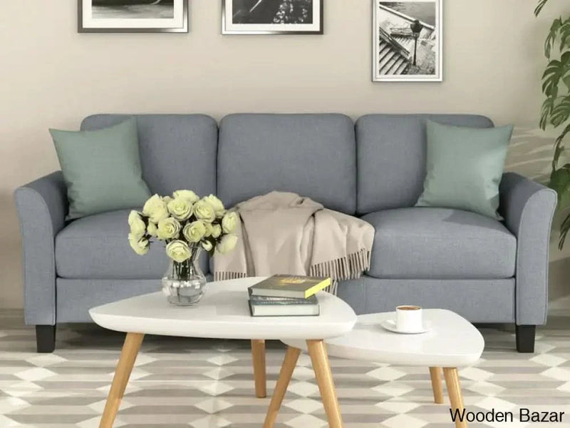 Margaret Grey 3 Seater Living Room Sofa In Grey Fabric