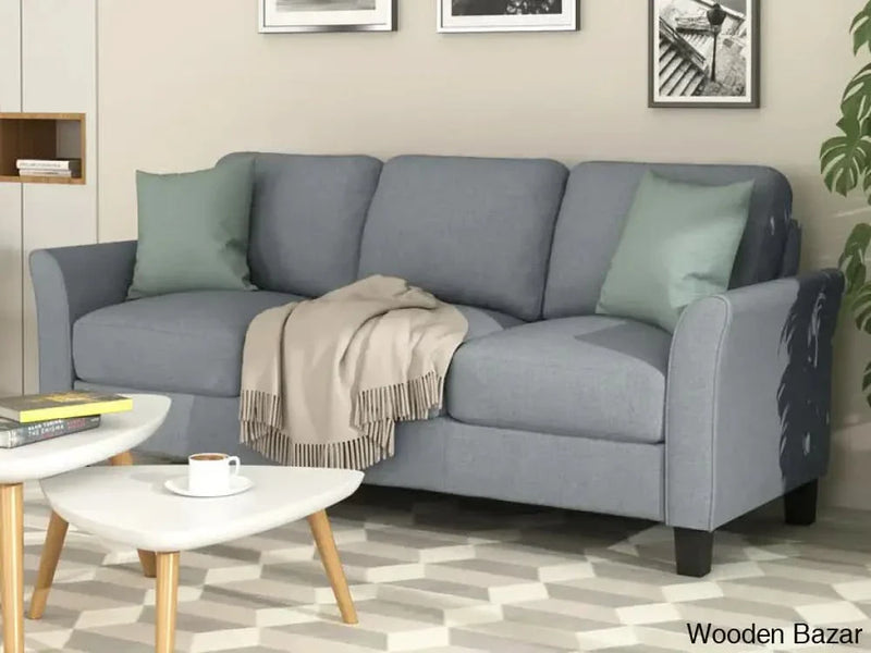 Margaret Grey 3 Seater Living Room Sofa In Grey Fabric