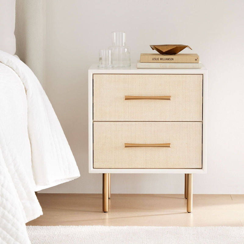 Modern Minimalist Nightstand with Gold Accents - Craft Decor