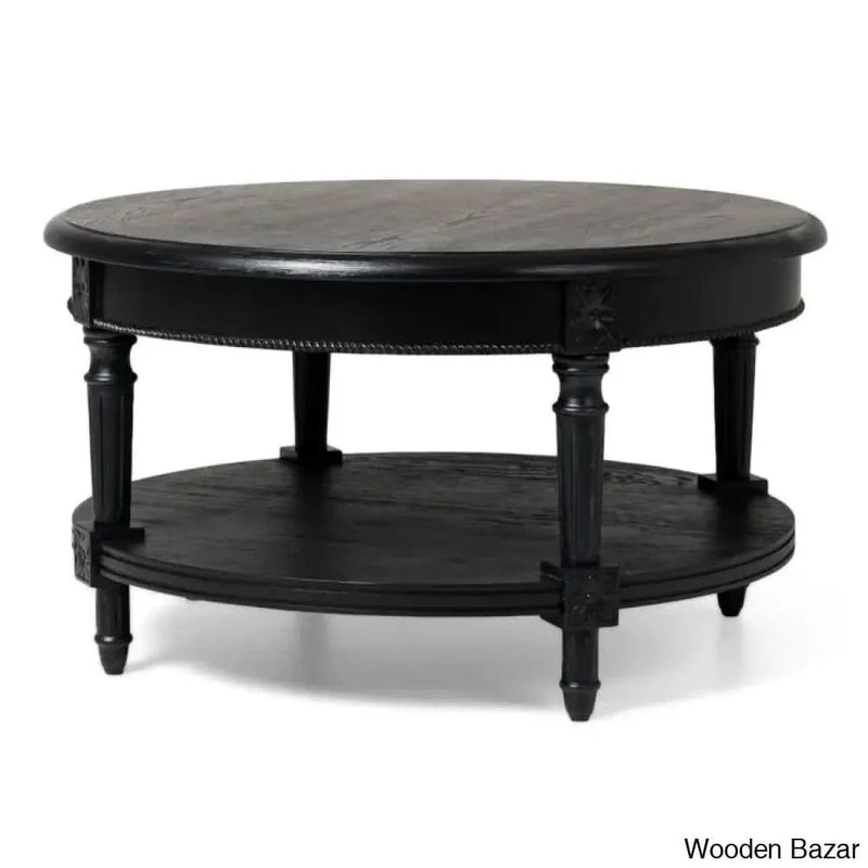 Maven Lane Pullman Round Wooden Coffee and Center Table