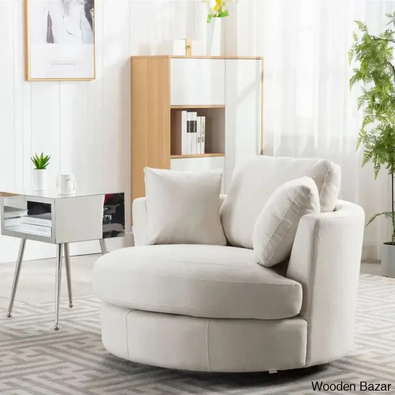 Mcghee 42.5'' Wide swivel Barrel Chair