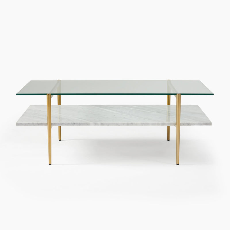 Vanakkam Mid-Century Art Display Marble Coffee Table - Craft Decor