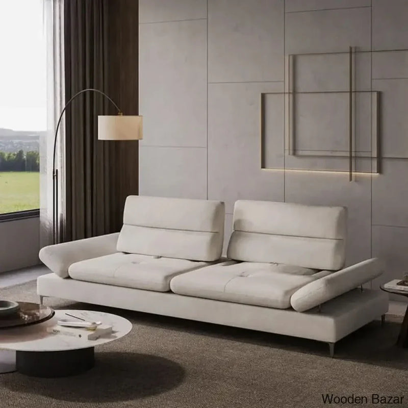 Modern Velvet Extra Deep Seat 4 Seater Sofa  - Wooden Bazar
