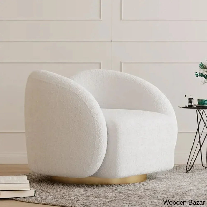 Modern White Swivel Accent Chair Cloud Boucle Lounge Chair - Craft Decor