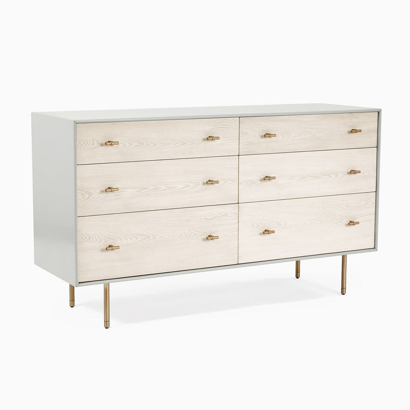 Yuniex Modernist Wood & Lacquer 6-Drawer Dresser - Craft Decor