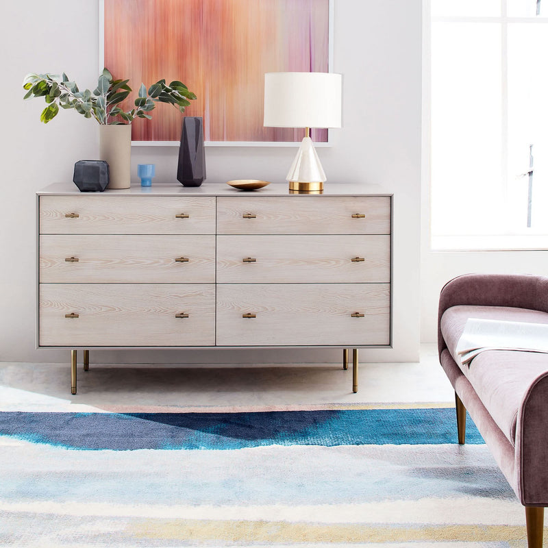 Yuniex Modernist Wood & Lacquer 6-Drawer Dresser - Craft Decor