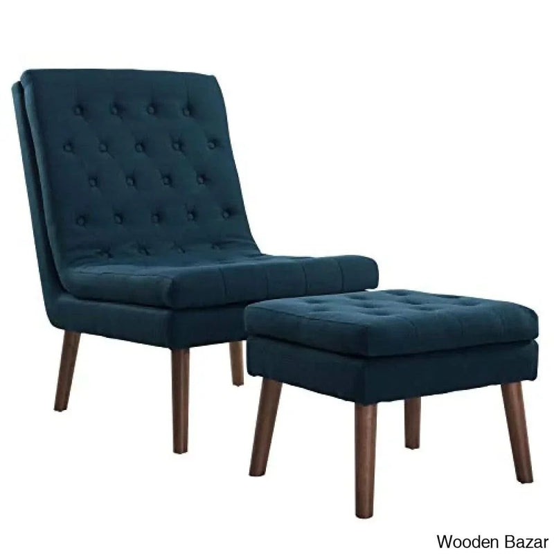 Modify Tufted Modern Lounge Accent Chair and Ottoman Set