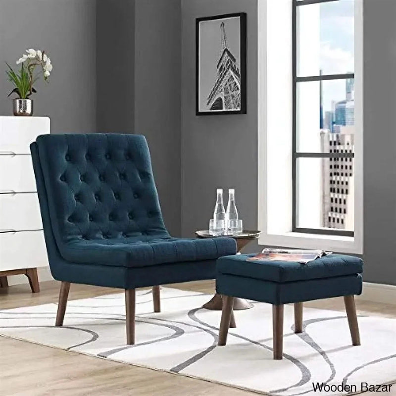 Modify Tufted Modern Lounge Accent Chair and Ottoman Set