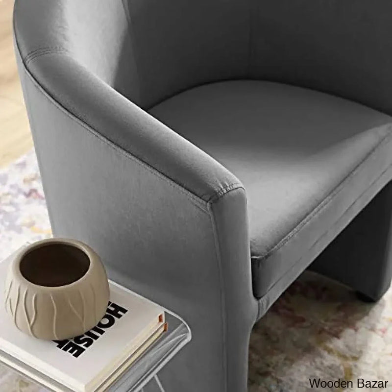 Modway Divulge Performance Velvet Armchair and Ottoman Set in Gray