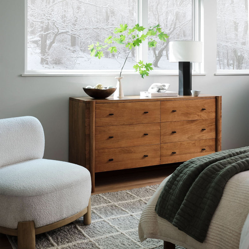Tiko Modern Lounge Chair in Bouclé with Natural Wood Base - Craft Decor