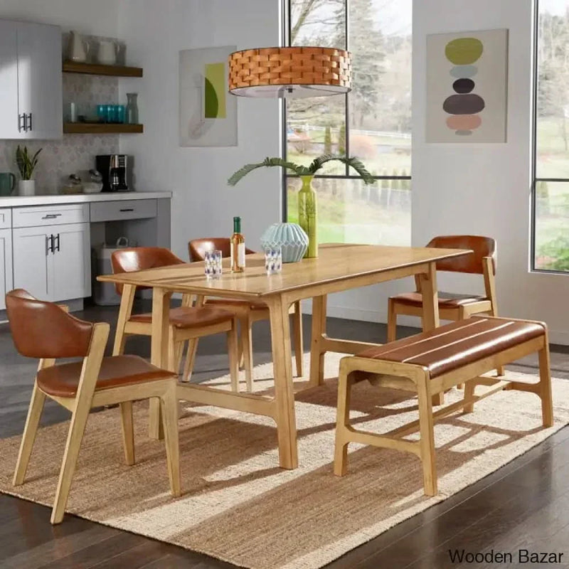 Nan Latest 5 seater Trestle Dining Set - Craft Decor