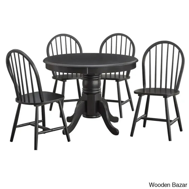 New 4 Seater Dining Table Set in Pedestal Teak Wood