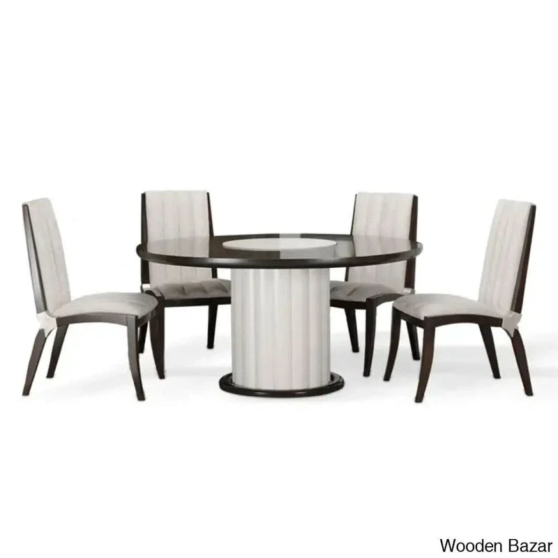 New York 4 Seater Stylish  Pedestal Dining Table Set
