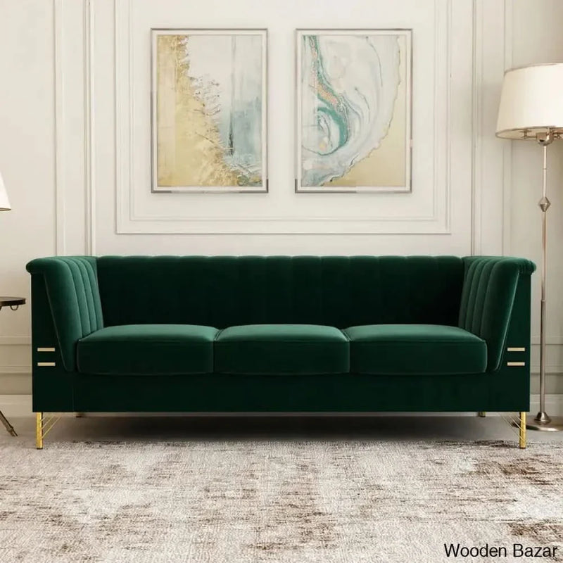 Normaa 84.2'' Velvet Tuxedo Arm Sofa