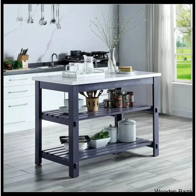 Pacquet Marble Top Kitchen Island Kitchen trolley cart cabinet kitchen island with storage