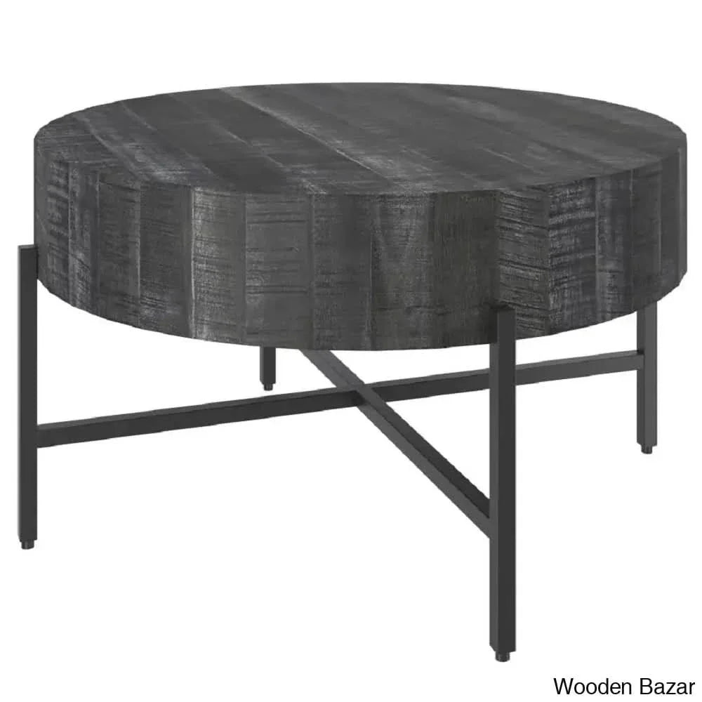 Paislea Solid Wood Top Coffee Table Center Table - Craft Decor Gray