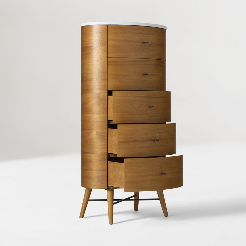Paevered Narrow 5-Drawer Dresser - Craft Decor