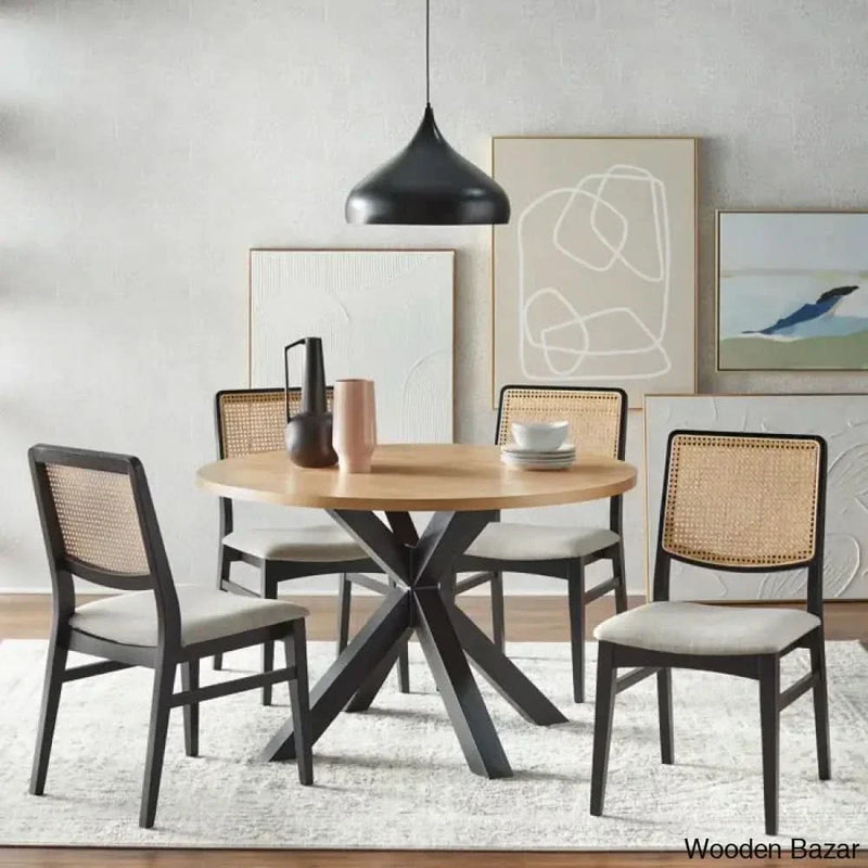Perry Best 4 Seater Rattan Dining Table Set - Craft Decor