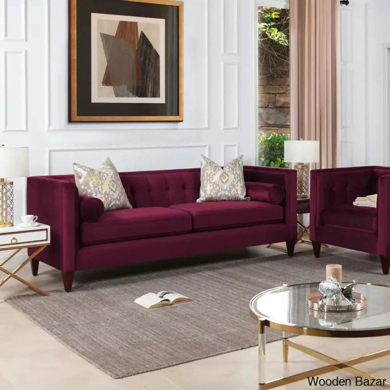Pineview 84'' Velvet Tuxedo Arm Sofa