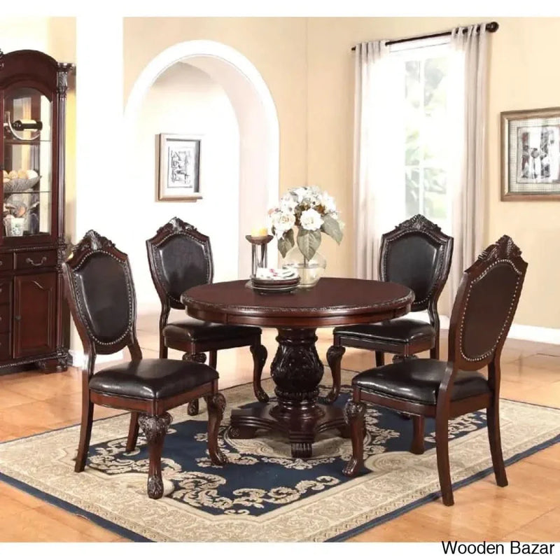 Pulse New 4 Seater Pedestal Dining Table Set - Craft Decor