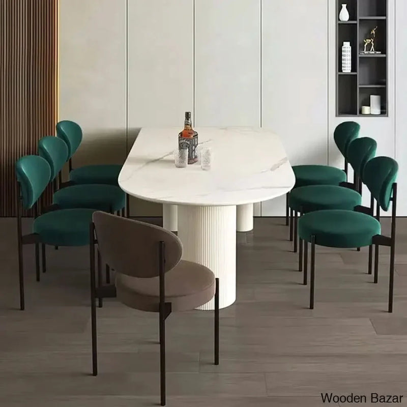 Quast New Marble Top Dining Table Set - 8 seater