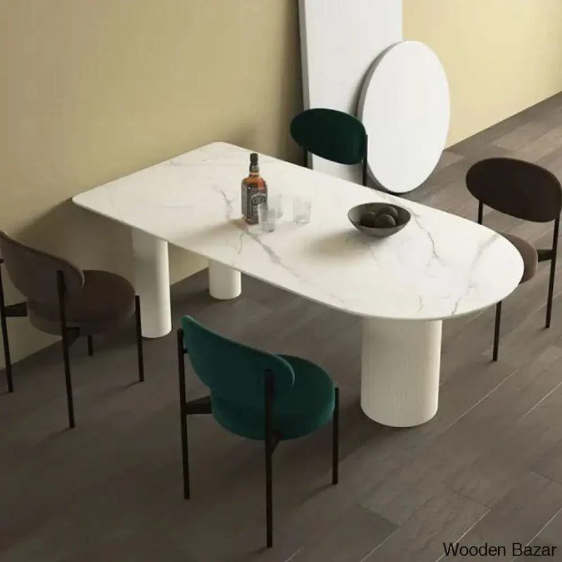 Quast New Marble Top Dining Table Set - 8 seater