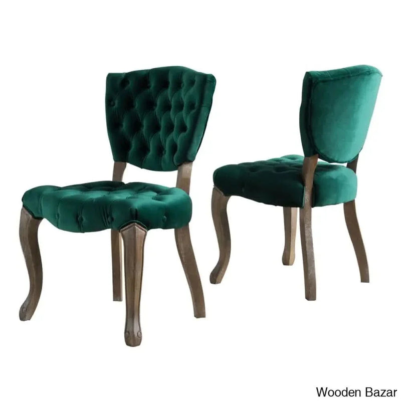 Richard Tufted Velvet Parsons Chair (Set of 2)