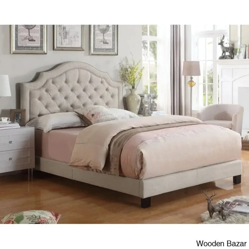 Rico Tufted Upholstered Low Profile Standard Bed