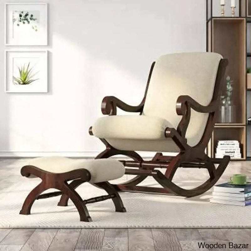 Rocking Chair/Colonial Rocking Chair/Traditional Rocking Armchair/Cream Foot Rest Included