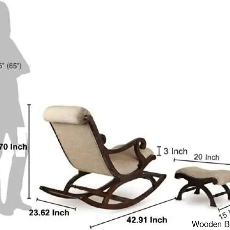 Rocking Chair/Colonial Rocking Chair/Traditional Rocking Armchair/Cream Foot Rest Included