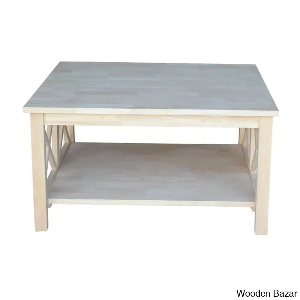 Rossitano Solid Wood Coffee And Center Table Unfinished / 18’’ H X 34’’ L W