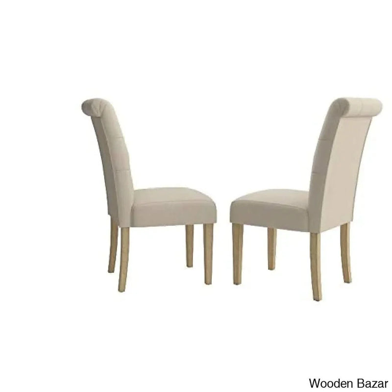 Roundhill Furniture Habit Solid Wood Tufted Parsons Dining Chair (Set of 2)