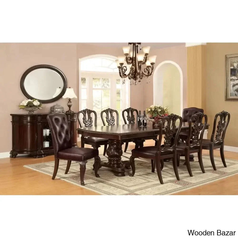 Royal 8 Seater Extendable Dining Set With Double Pedestal
