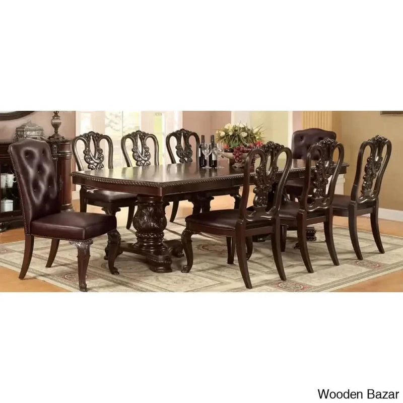 Royal 8 Seater Extendable Dining Set With Double Pedestal