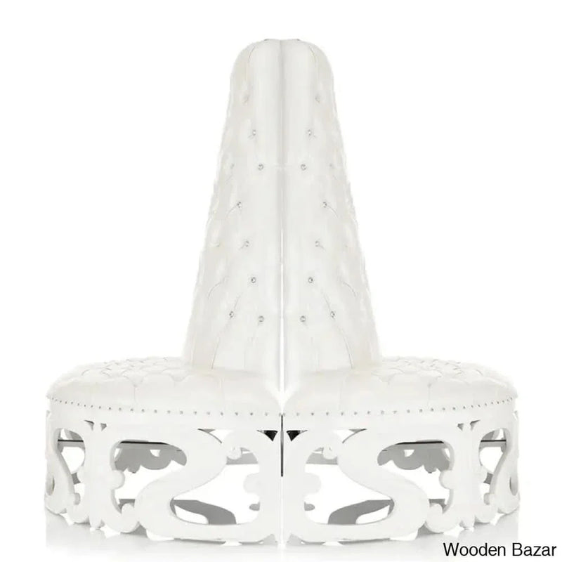 Royal Party Wooden Sofa in White Finish
