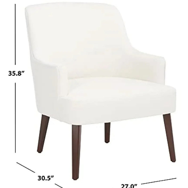 SAFAVIEH Home Collection Briony White Velvet/Walnut Accent Chair ACH4003A