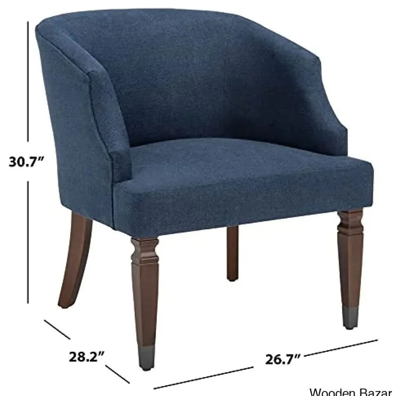 SAFAVIEH Home Collection Ibuki Navy/Walnut Accent Chair ACH4006B
