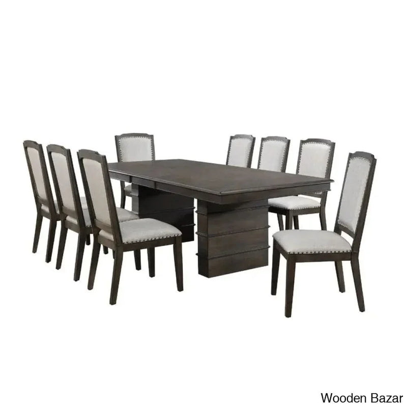Seaver 8 - Person Wooden Dining Table Set