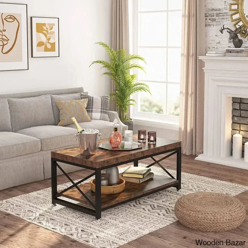 Sen Solid Wood Top Coffee and center Table
