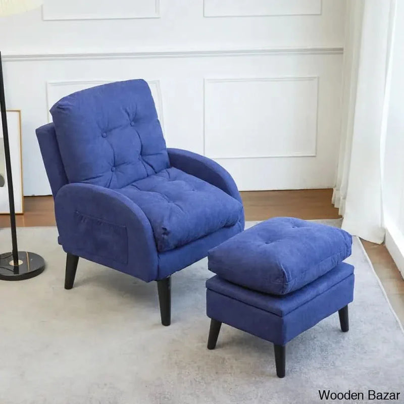 Senga 30'' Wide Tufted Lounge Chair and Ottoman