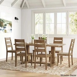Shillong New Trestle Dining Set For Modern Living - Craft Decor 6 Seater