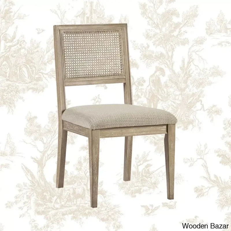 Side Chair  For living Room in Light Brown (Set of 2)- Craft Decor