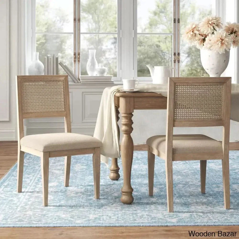 Side Chair  For living Room in Light Brown (Set of 2)- Craft Decor