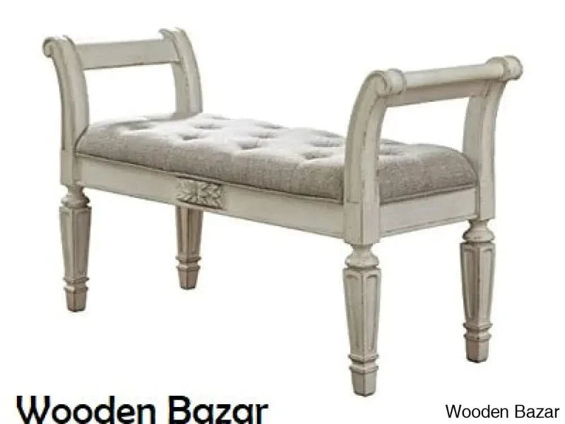 Signature Design by Ashley Realyn French Country Upholstered Tufted Accent Bench, Antique White