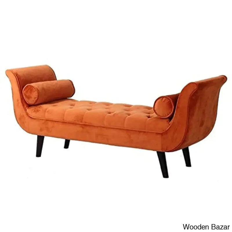 Sofa Bench,Velvet Window Seat Upholstered Bench Bedroom Lounge Bench Bed End Seat Stool Sofa Bench Footstool Seat for Home Living Room, 120x50x65cm