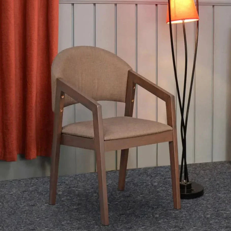 Solid Wood Arm dining chair in Brown Color - Craft Decor