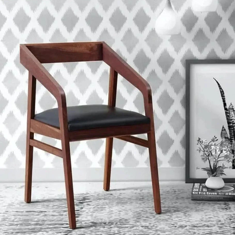 Solid Wood Armchair in Provincial Teak Finish - Craft Decor