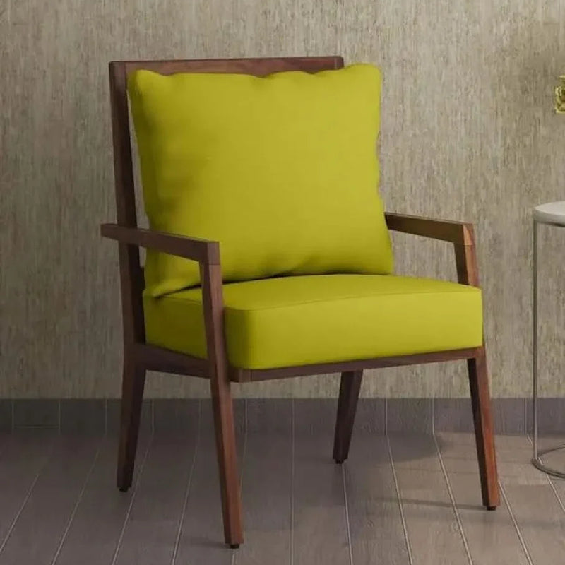 Solid Wood Armchair in Rustic Teak Finish